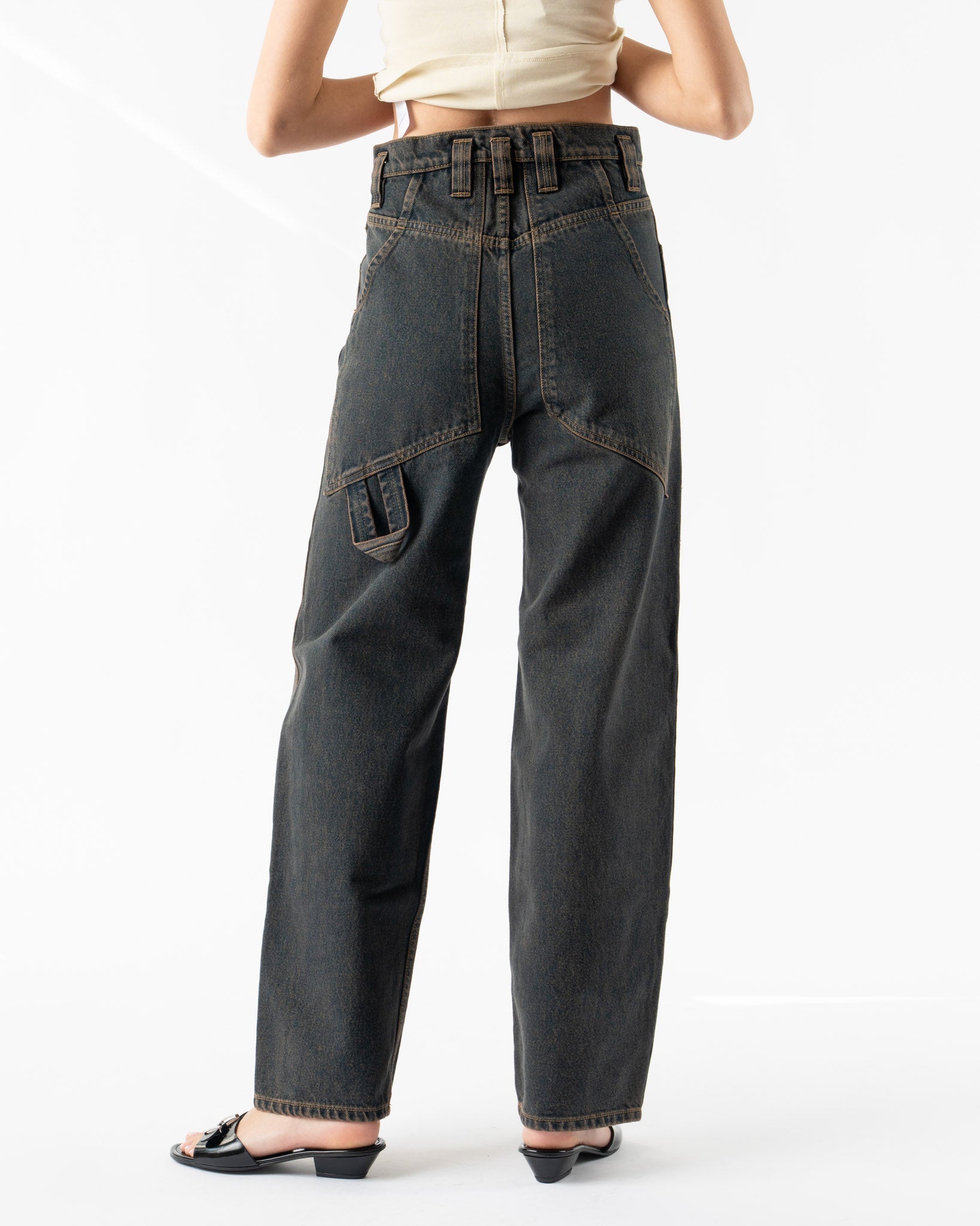 Eckhaus Latta Double Knee Baggy Jean in Valencia