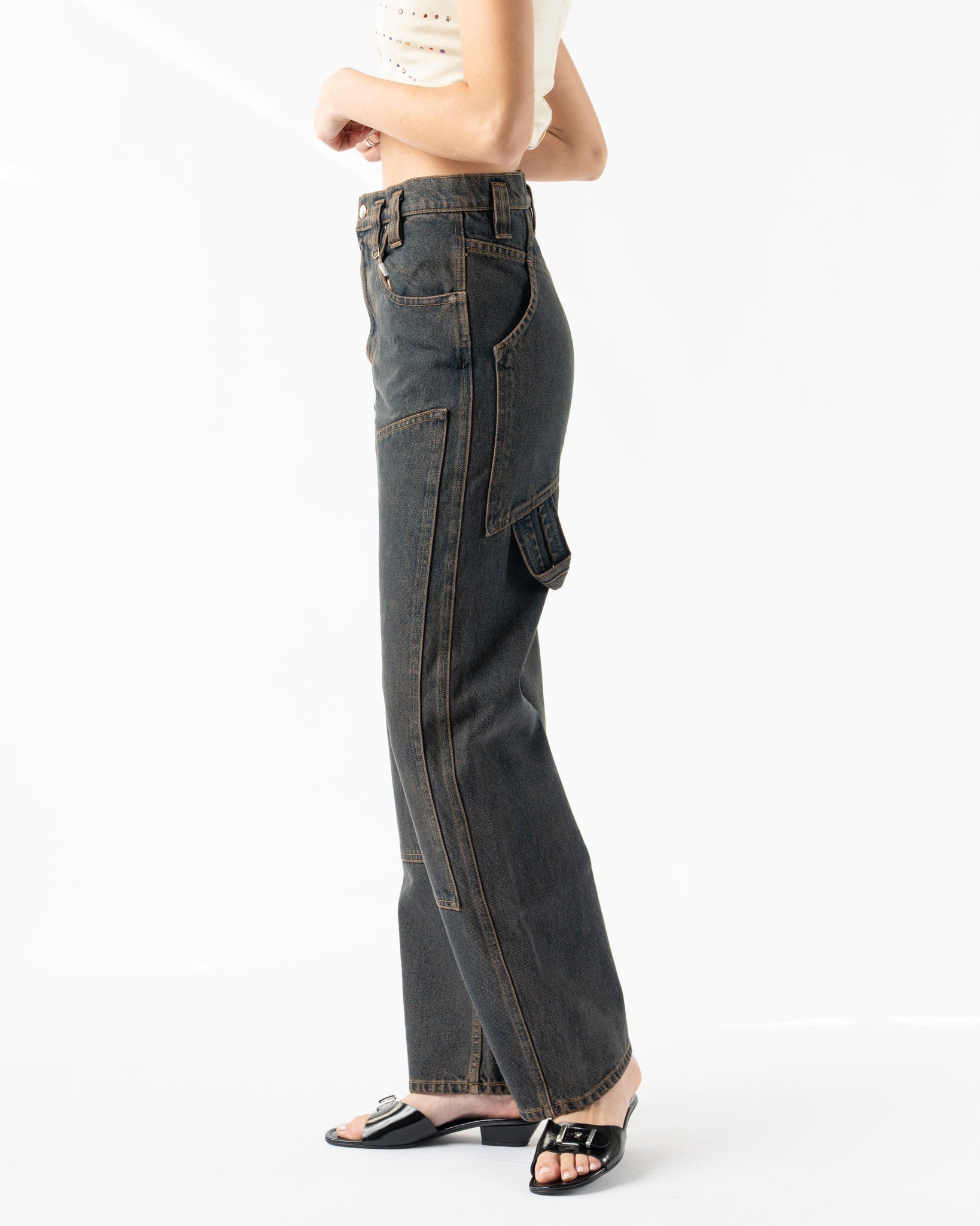 Eckhaus Latta Double Knee Baggy Jean in Valencia