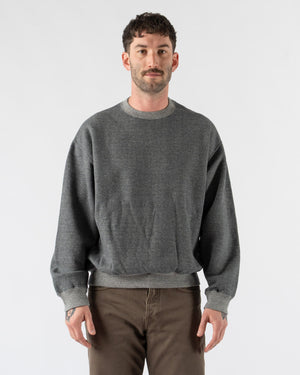 orSlow Relax Fit Densely Knit Sweat Shirt in Charcoal Gray