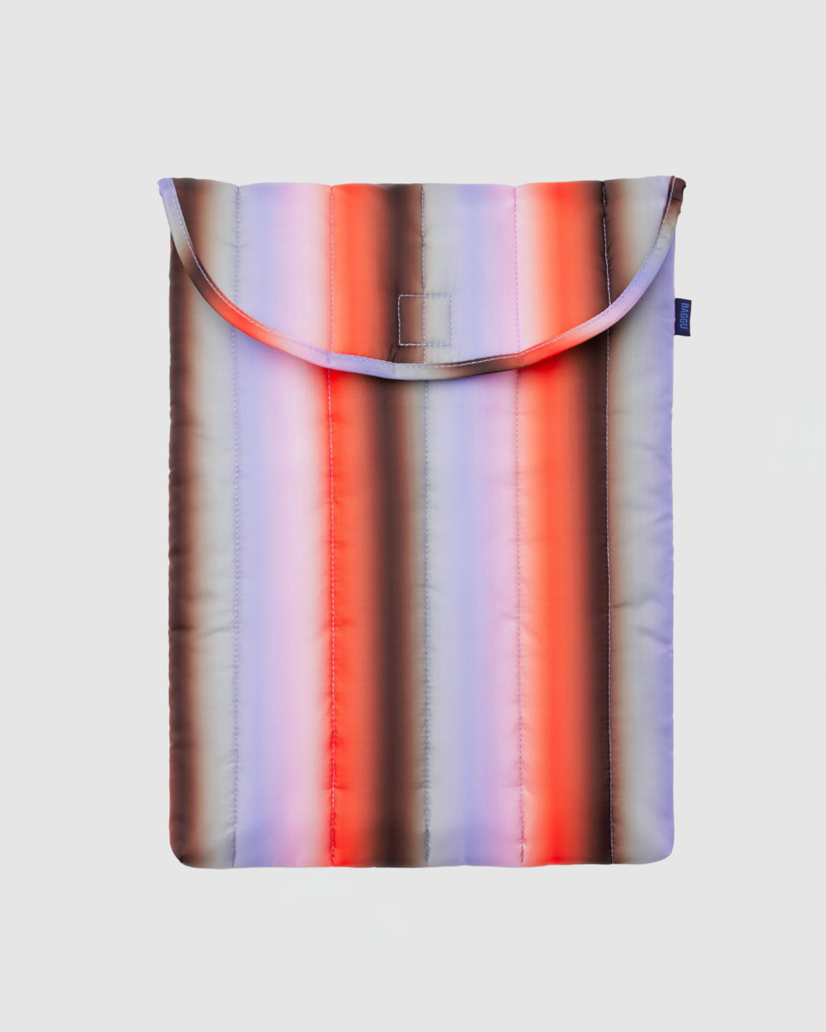 Baggu Puffy Laptop Sleeve 16" in Gradient Stripe Poppy & Lilac