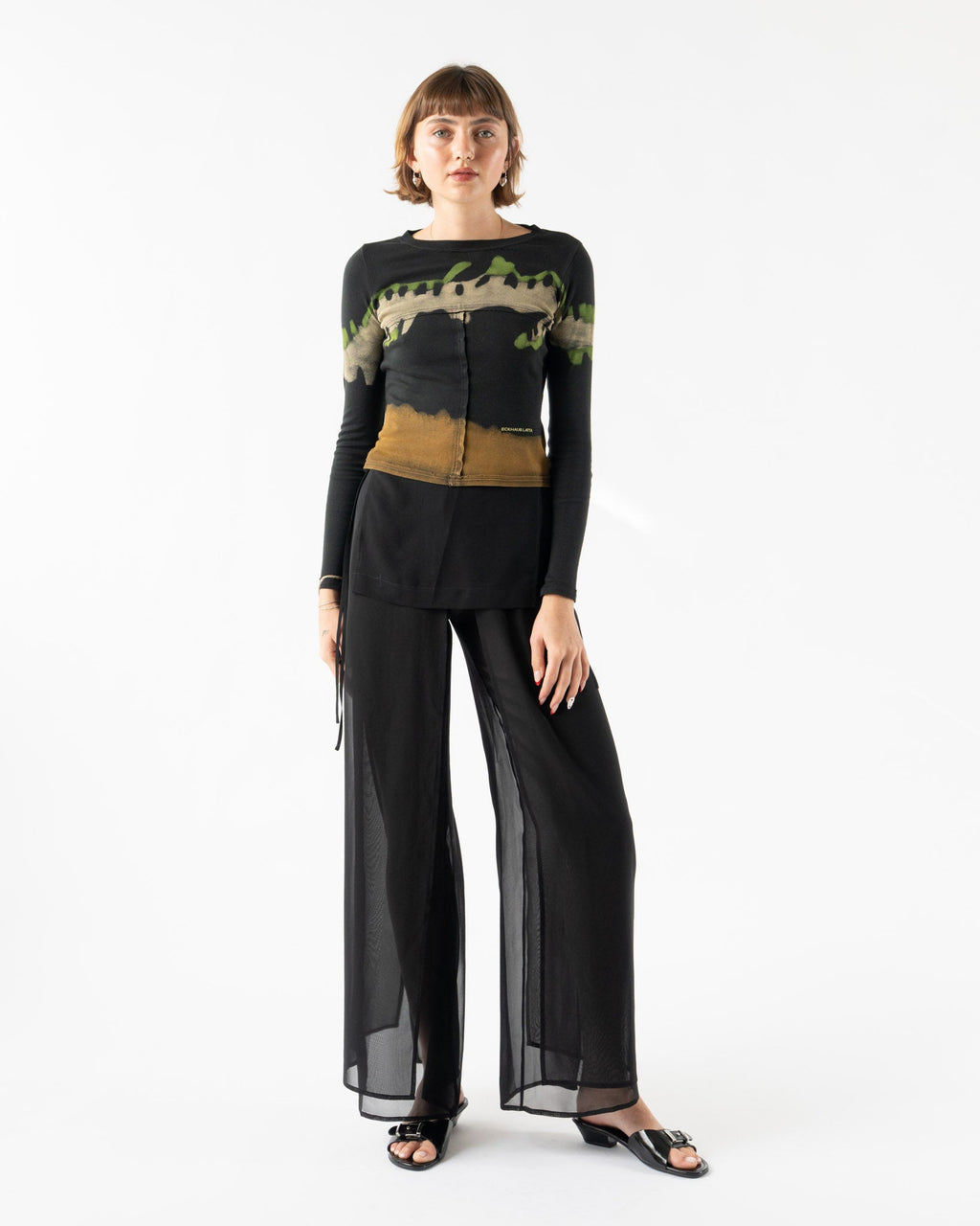 Eckhaus Latta Lapped Baby Crewneck in Kelp