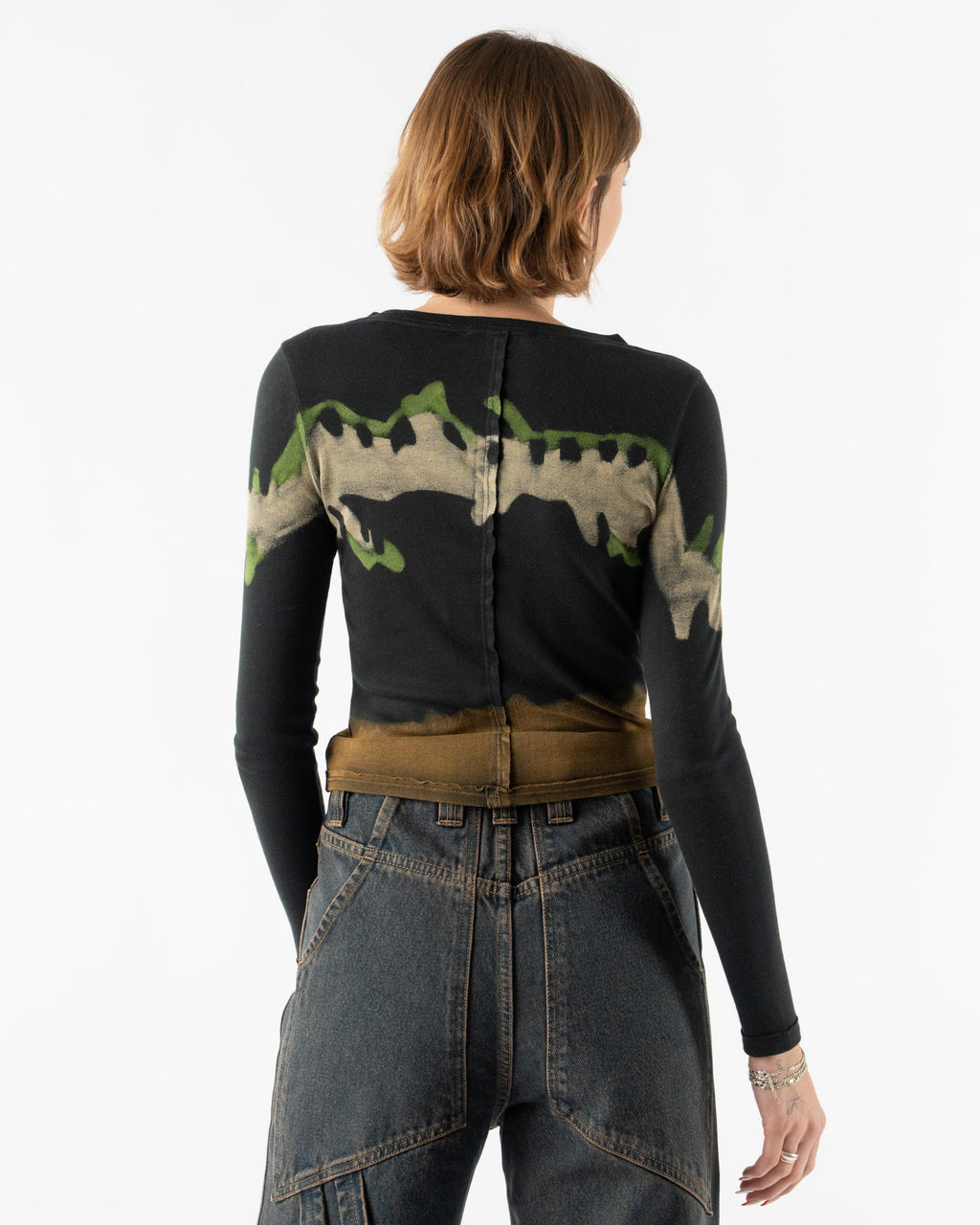Eckhaus Latta Lapped Baby Crewneck in Kelp