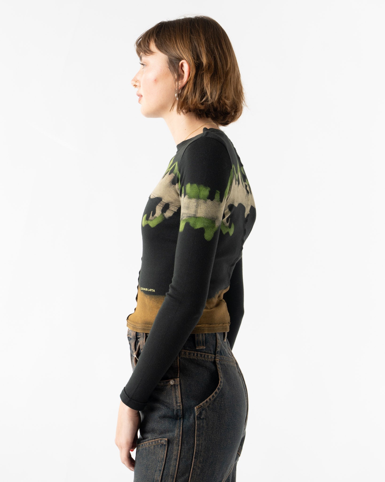 Eckhaus Latta Lapped Baby Crewneck in Kelp