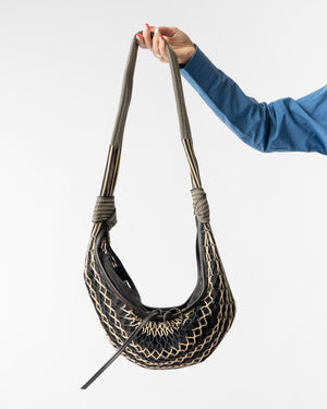 Lemaire Chevron Light Beige Fortune Croissant Filt Bag