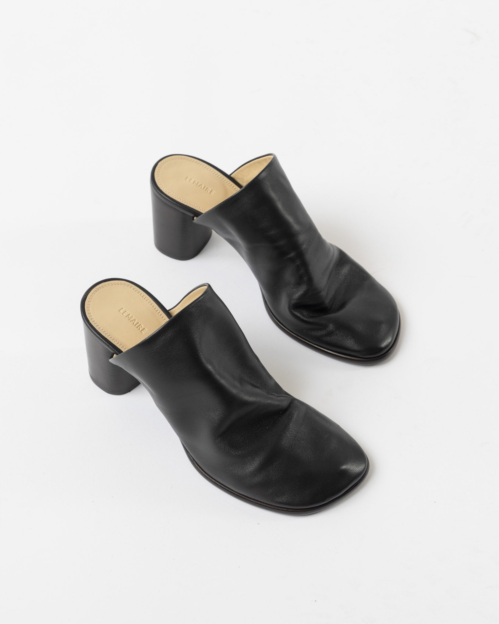 Lemaire Glove Mules in Dark Chocolate