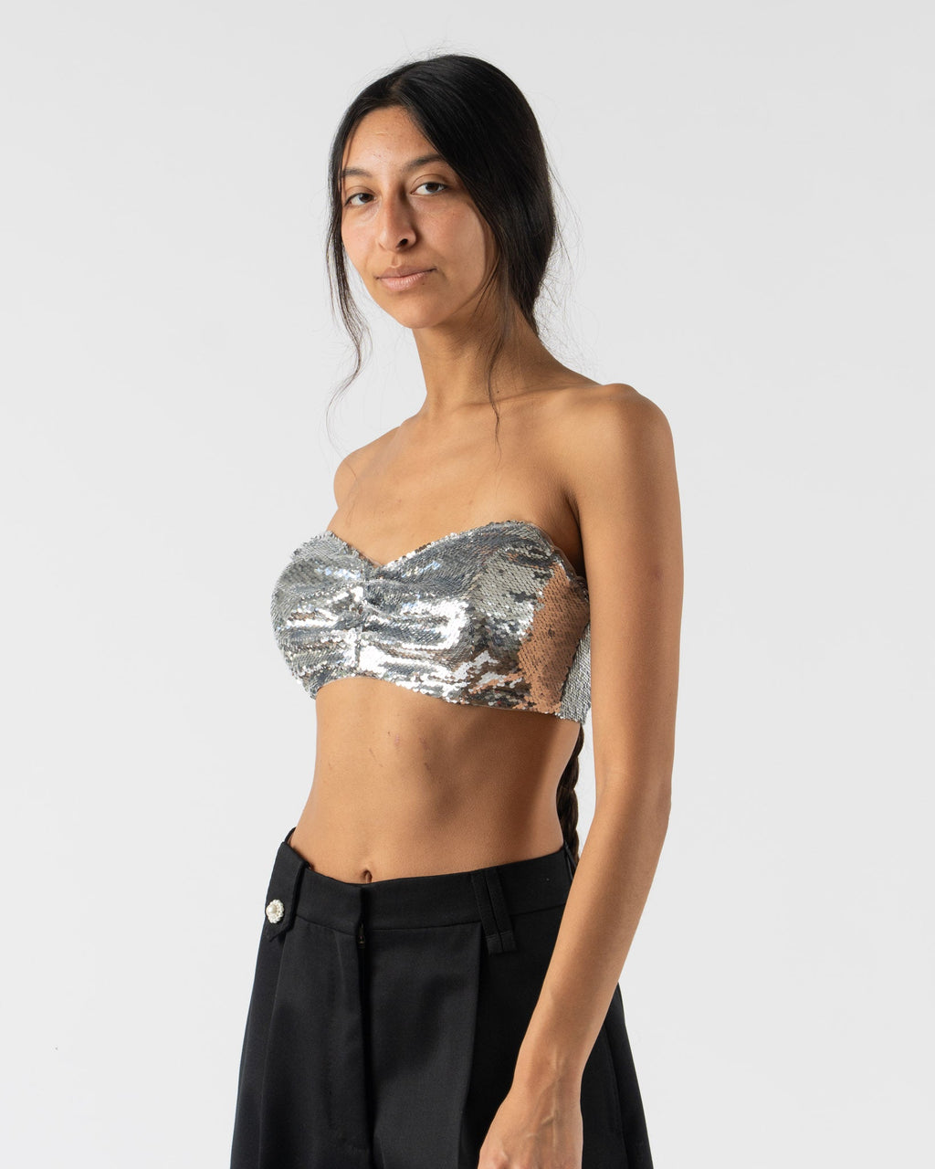 Simone Rocha Sculpt Bandeau in Sequin Silver