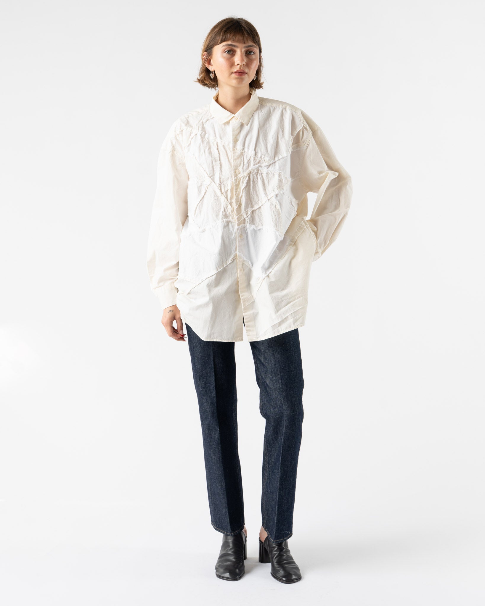 CASEY CASEY Hamnet Flower Shirt in White
